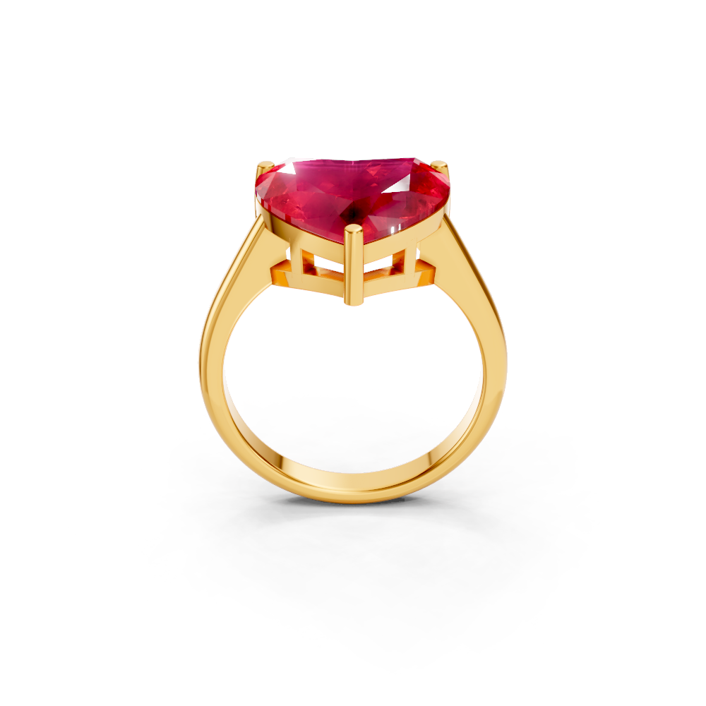 Ruby Heart Solitaire Ring