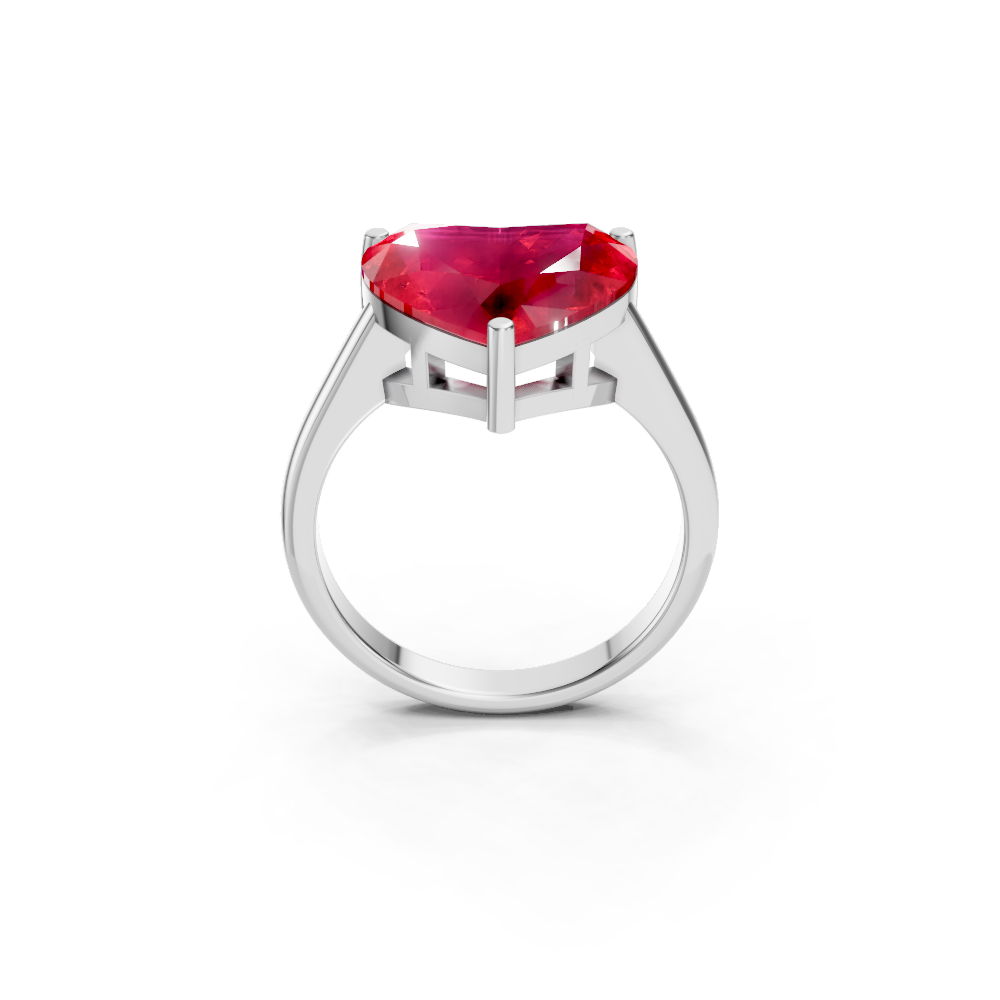 Ruby Heart Solitaire Ring