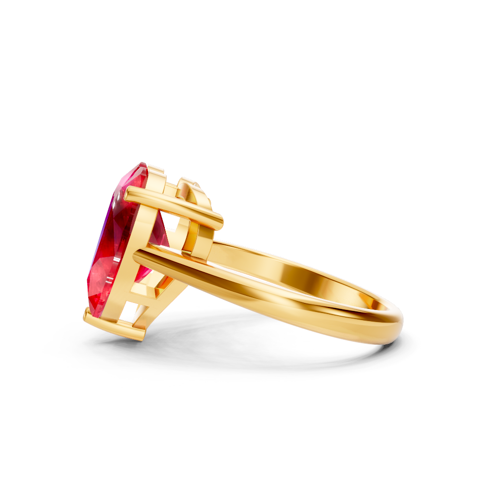 Ruby Heart Solitaire Ring