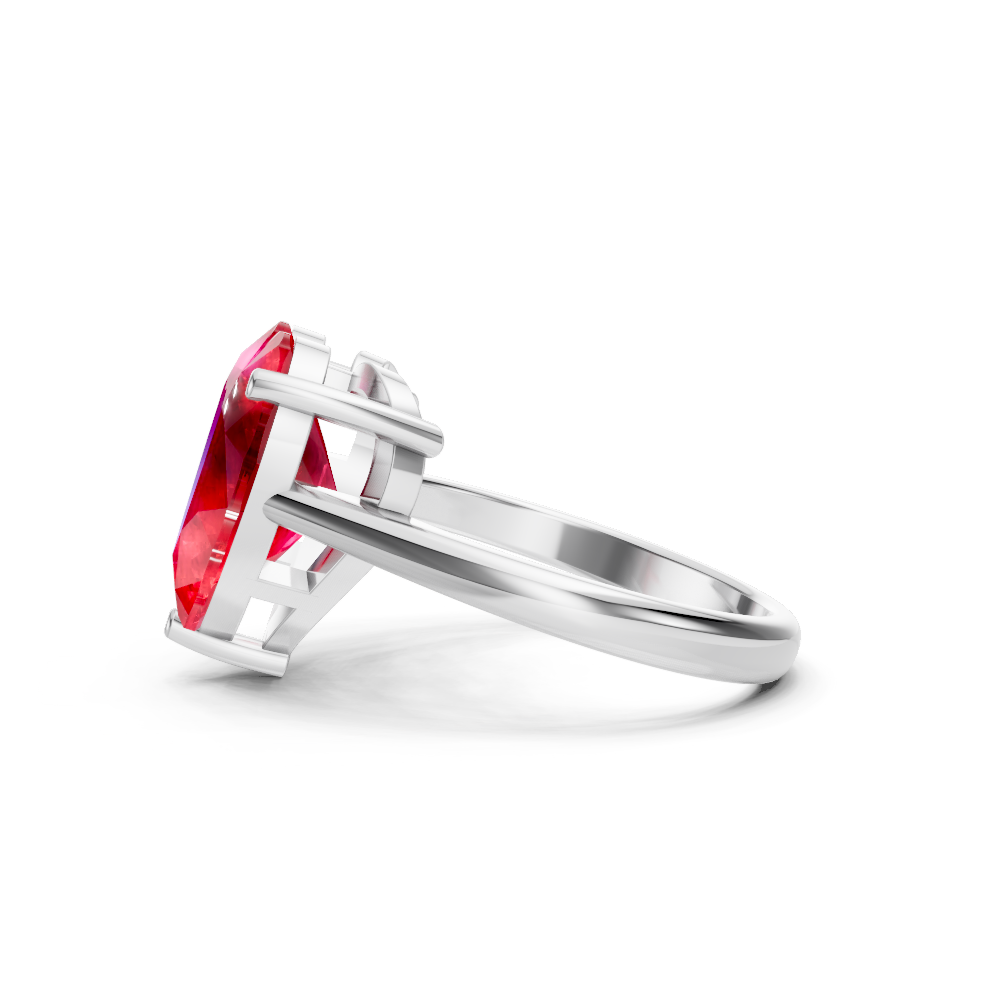 Ruby Heart Solitaire Ring