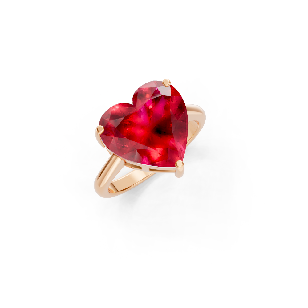 Ruby Heart Solitaire Ring