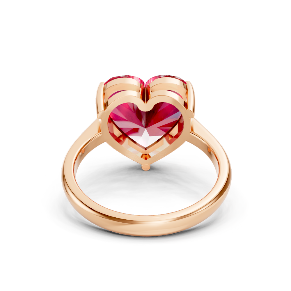 Ruby Heart Solitaire Ring