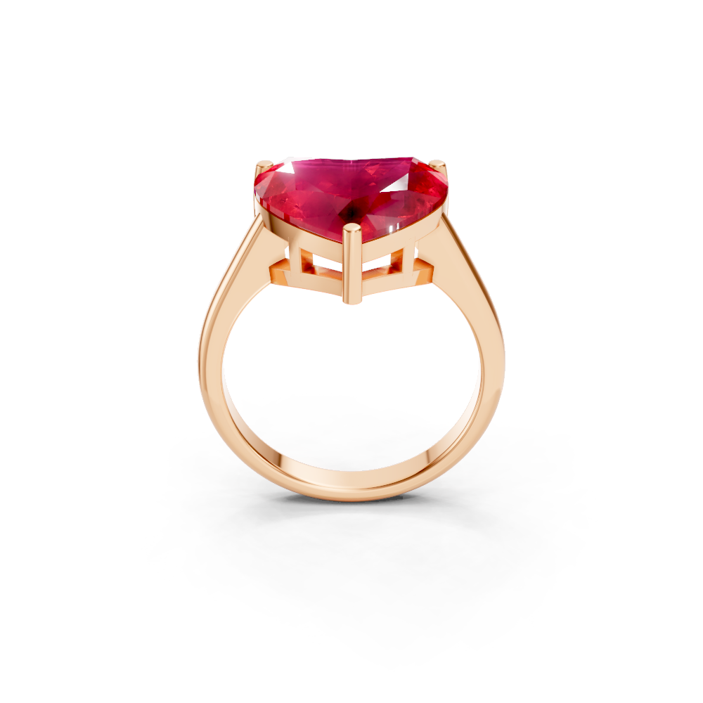 Ruby Heart Solitaire Ring