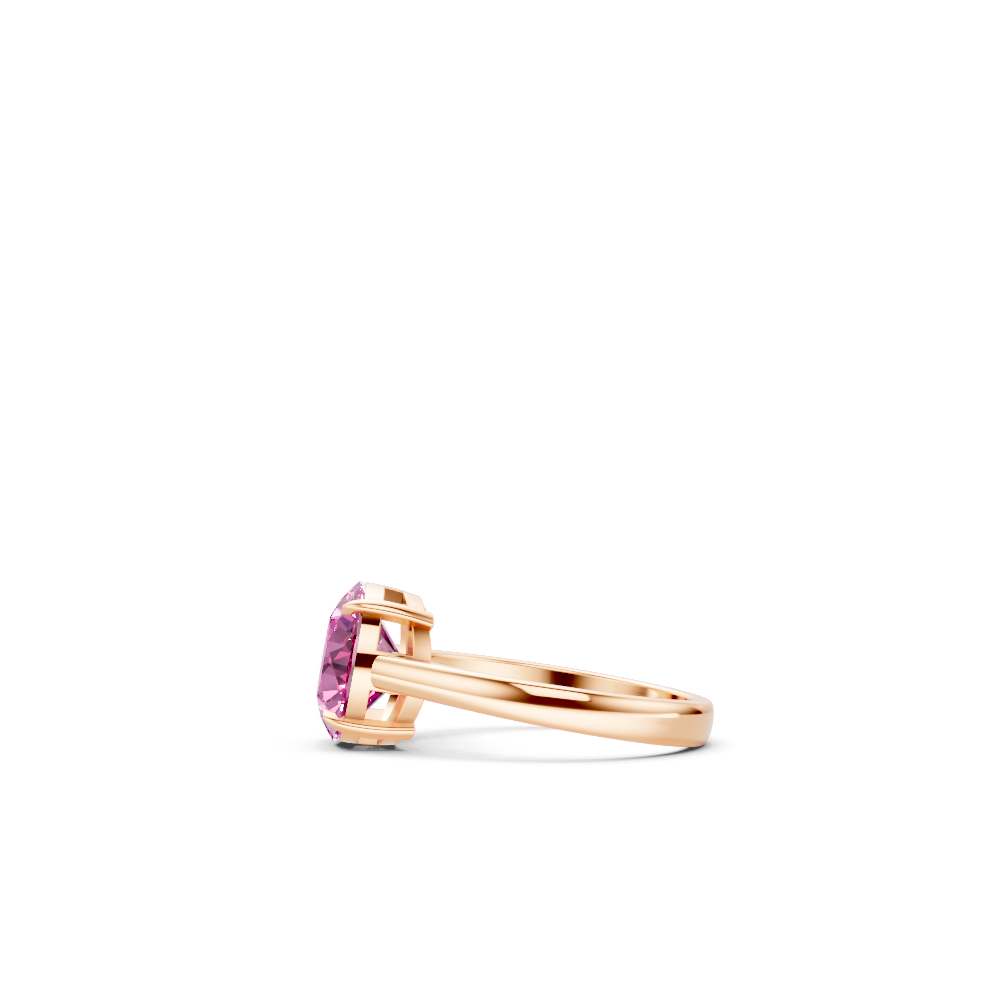 Pink Sapphire Round Solitaire Ring