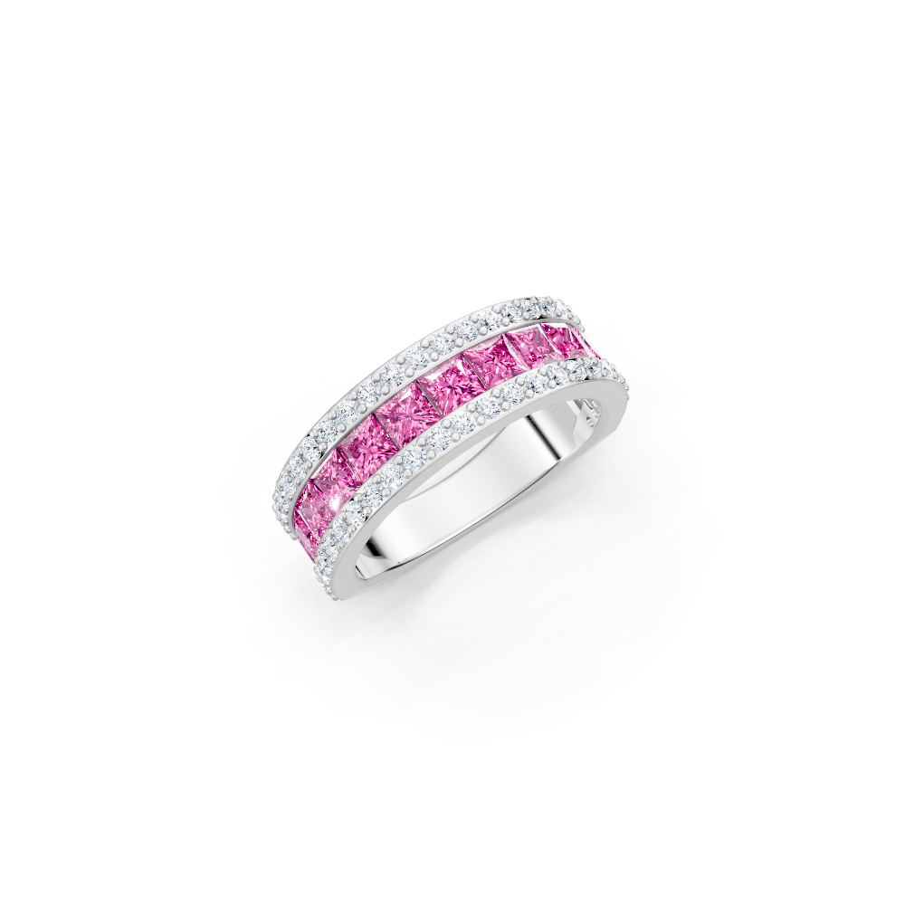 Pink Sapphire  Eternity Band Ring