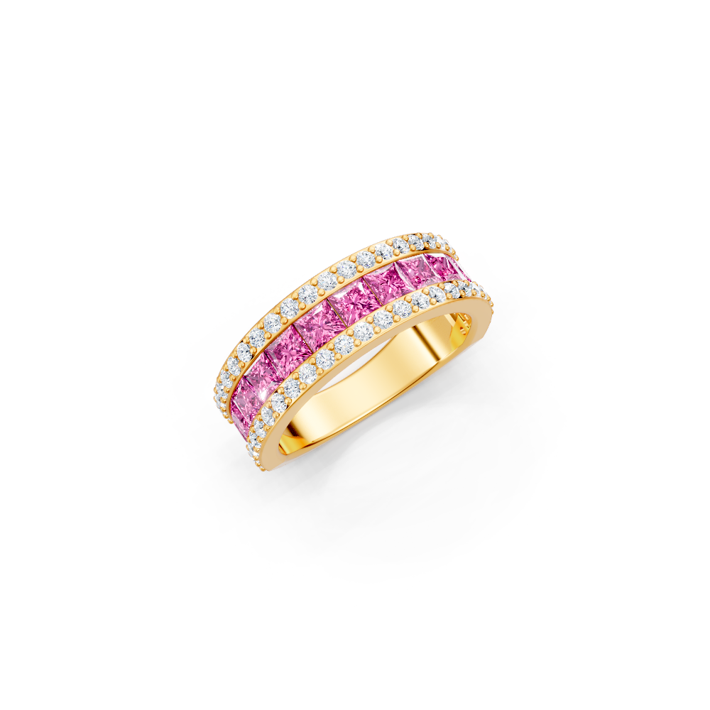 Pink Sapphire  Eternity Band Ring