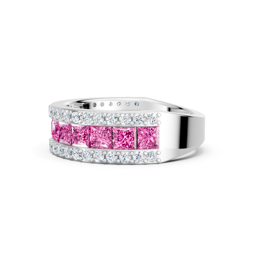 Pink Sapphire  Eternity Band Ring
