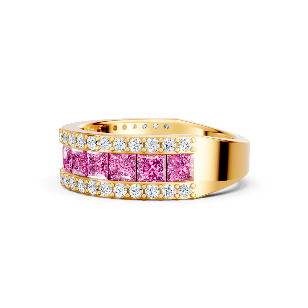 Pink Sapphire  Eternity Band Ring