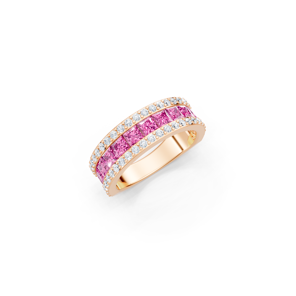 Pink Sapphire  Eternity Band Ring
