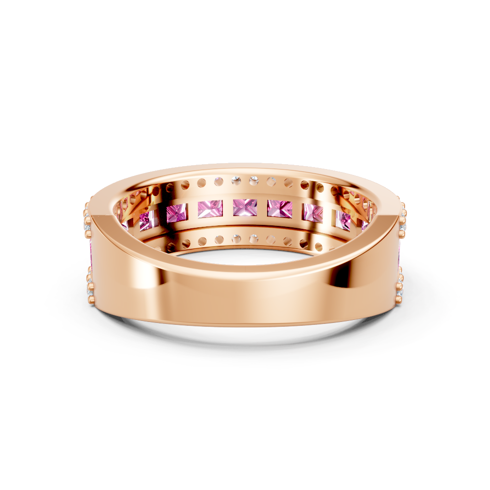 Pink Sapphire  Eternity Band Ring