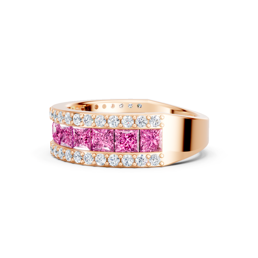 Pink Sapphire  Eternity Band Ring