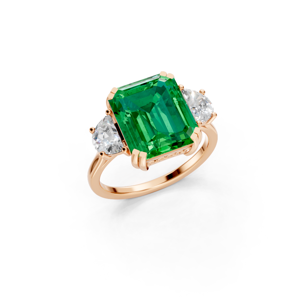 Colombian Emerald Three-Stone Ring