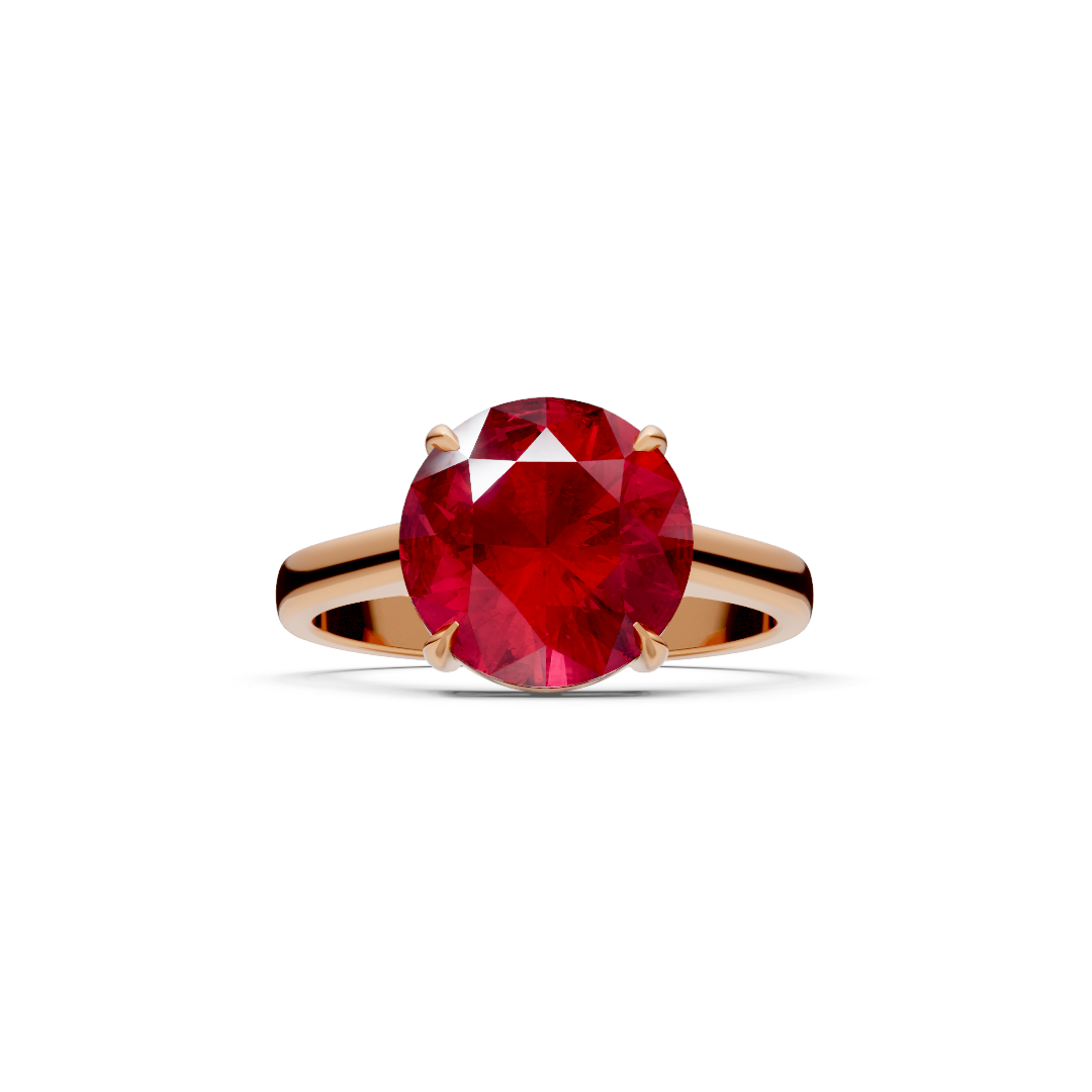 Ruby Round Solitaire Ring