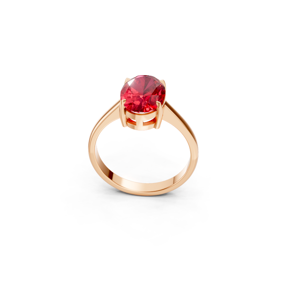 Ruby Oval Solitaire Ring