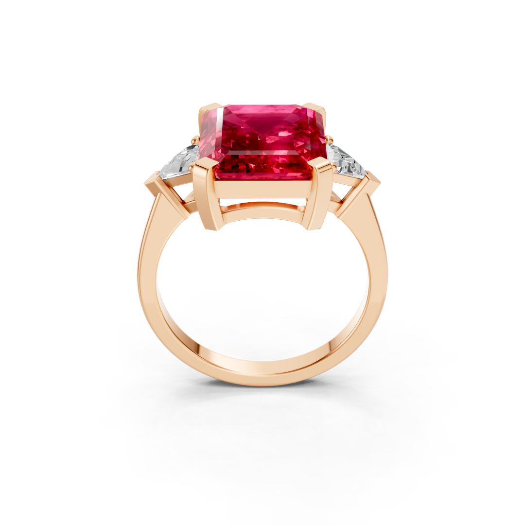 Ruby & Sapphire Three-Stone Ring