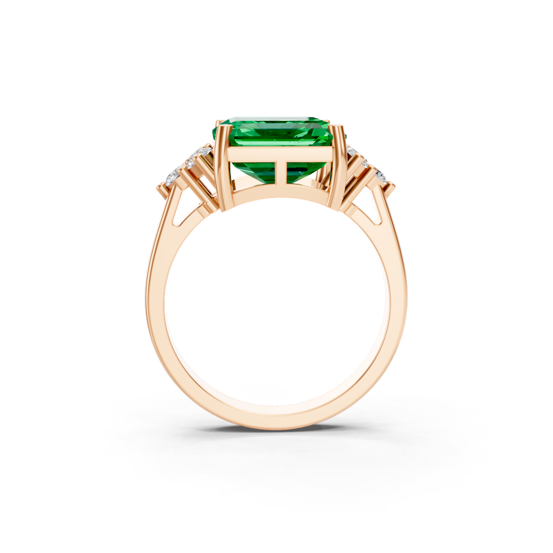 Subtle Colombian Emerald Cut Ring