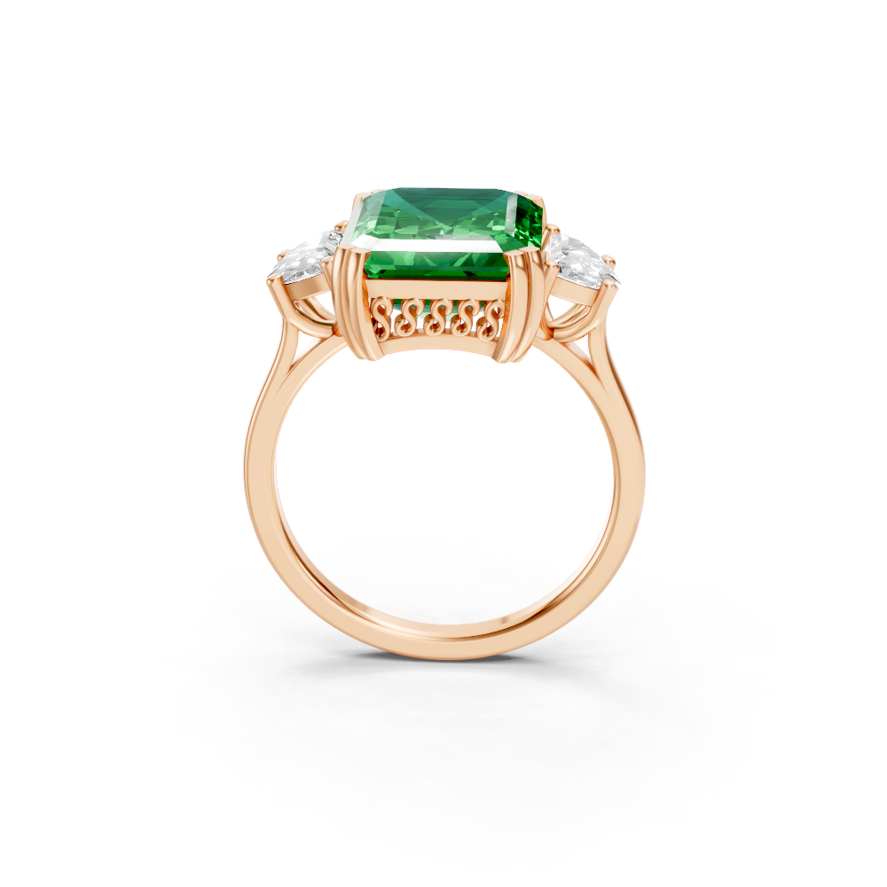 Colombian Emerald Three-Stone Ring