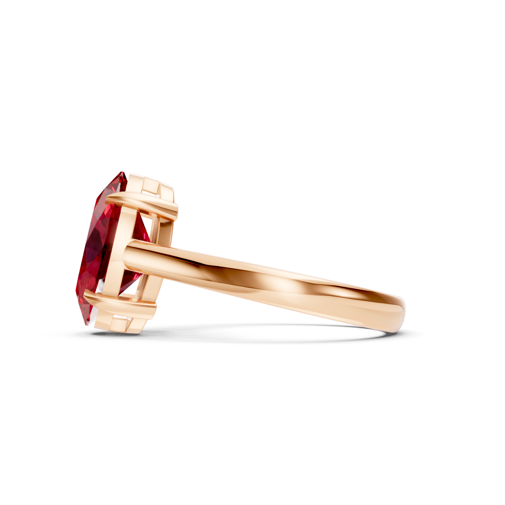 Ruby Oval Solitaire Ring