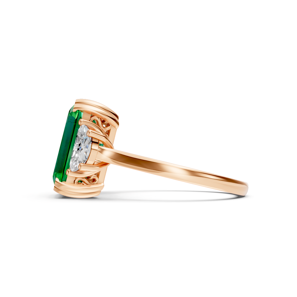 Colombian Emerald Three-Stone Ring