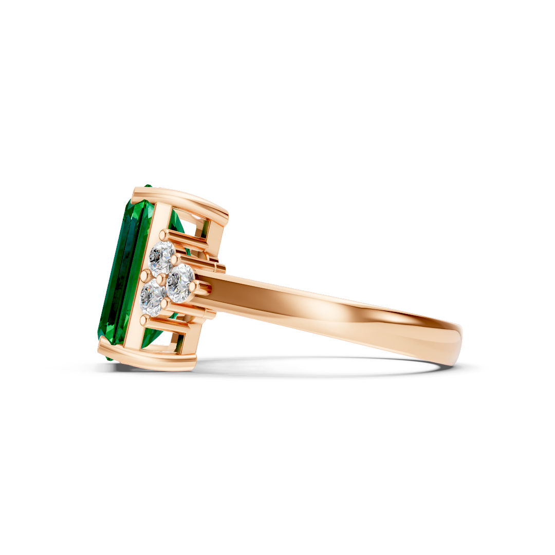 Subtle Colombian Emerald Cut Ring