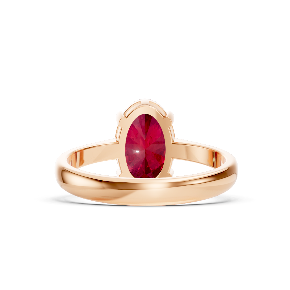 Ruby Oval Solitaire Ring