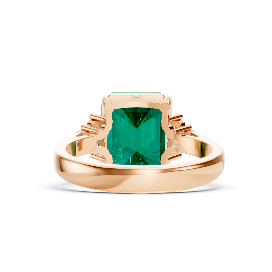 Subtle Colombian Emerald Cut Ring
