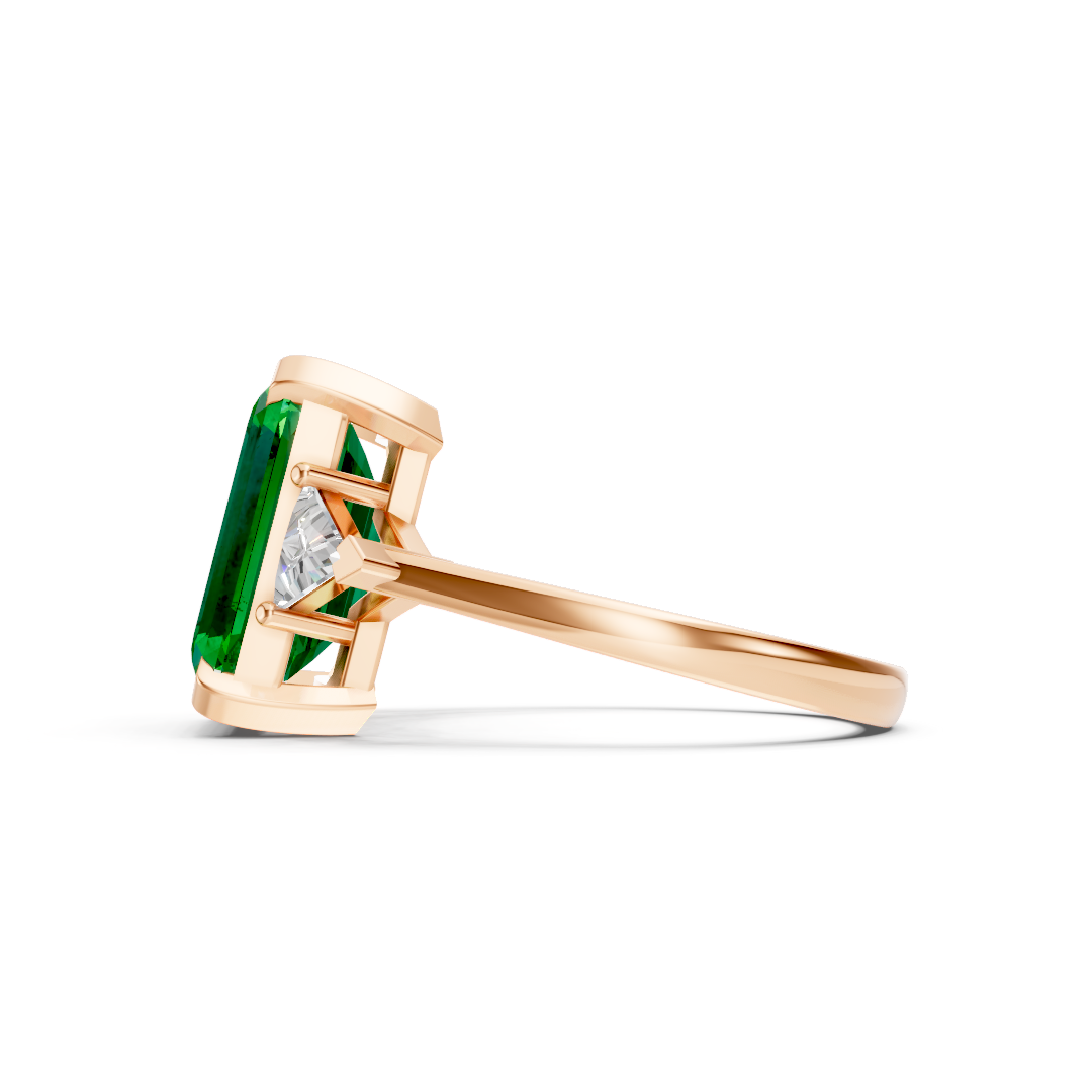 Emerald & Sapphire Three-Stone Ring