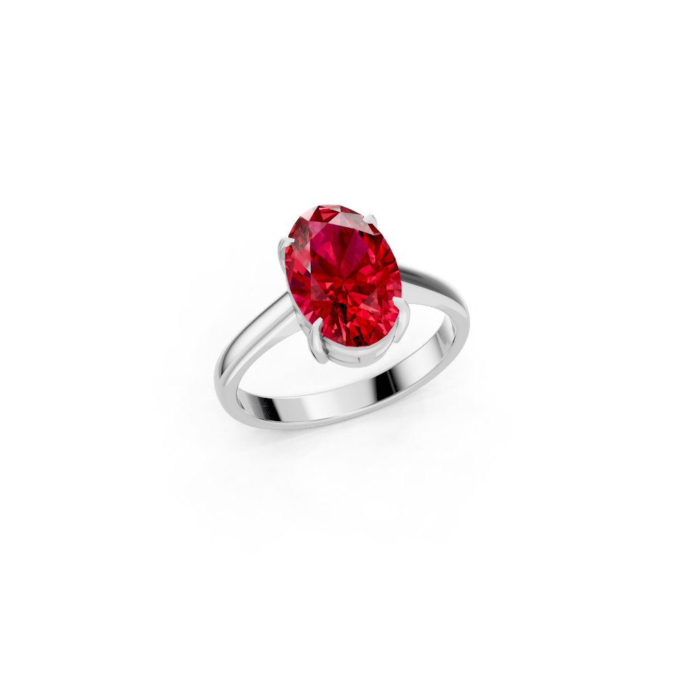 Ruby Oval Solitaire Ring