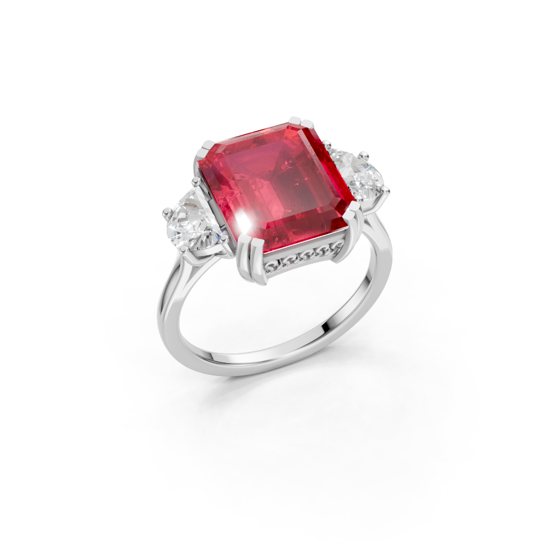 Ruby Three-Stone Ring