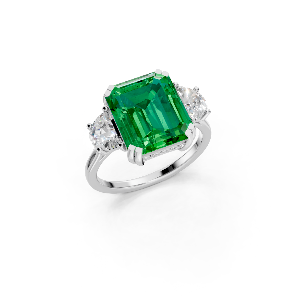 Colombian Emerald Three-Stone Ring
