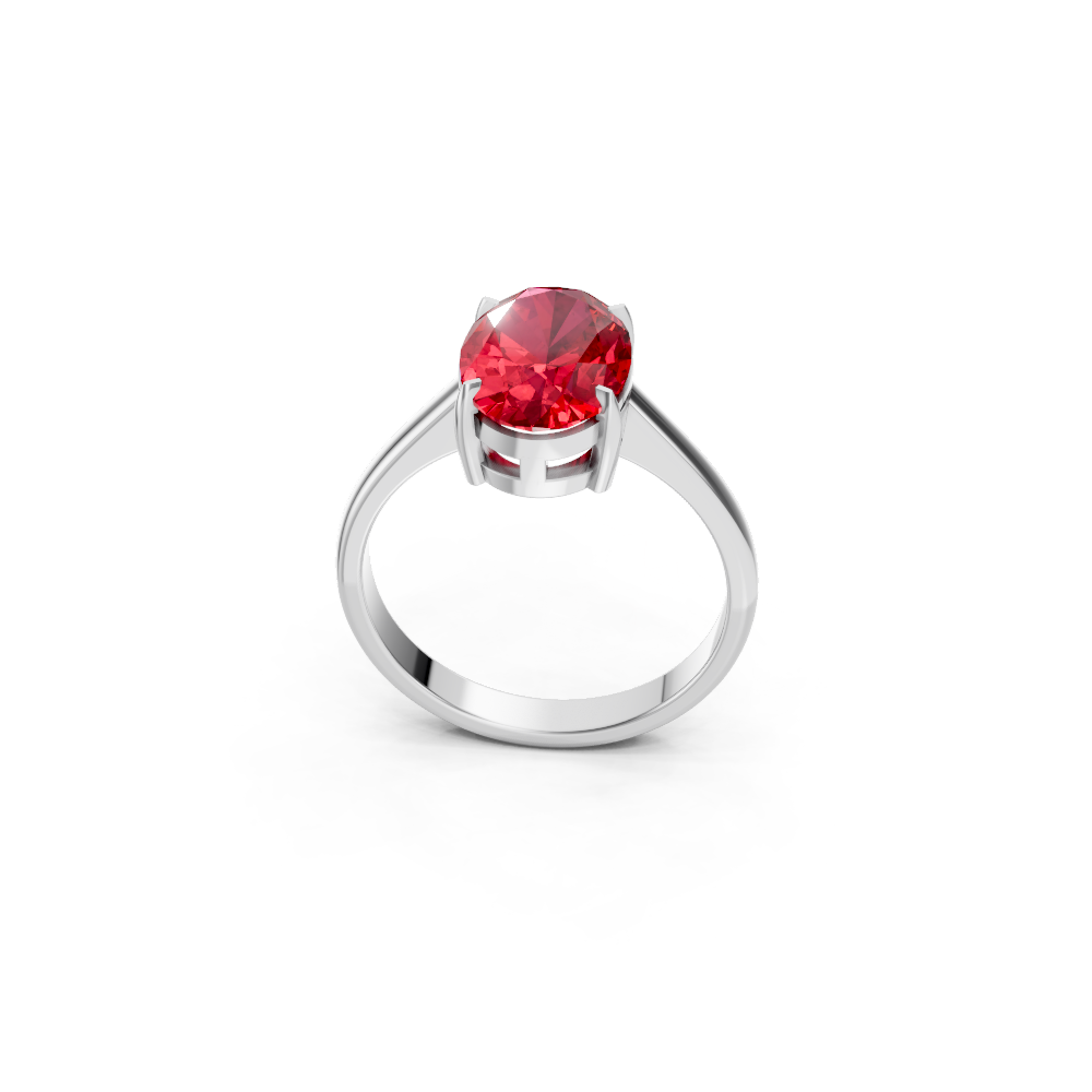 Ruby Oval Solitaire Ring