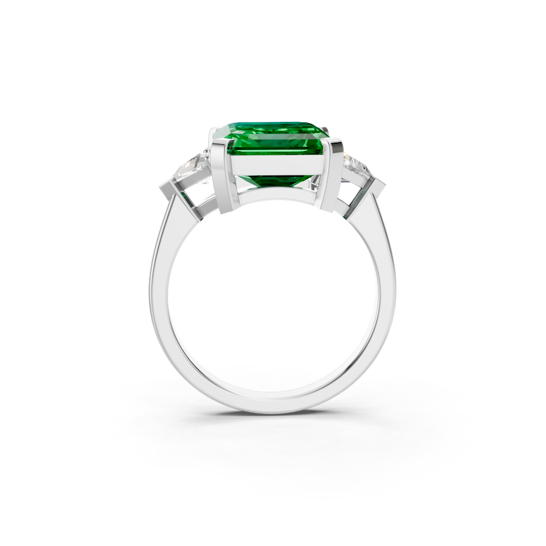 Emerald & Sapphire Three-Stone Ring