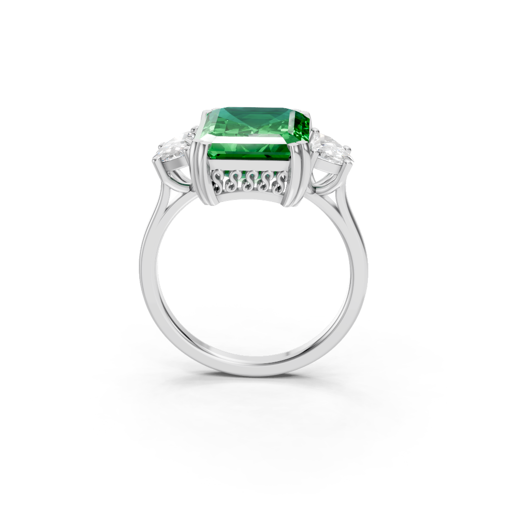 Colombian Emerald Three-Stone Ring