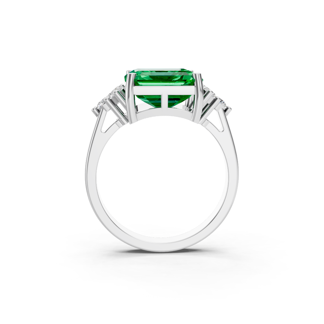 Subtle Colombian Emerald Cut Ring