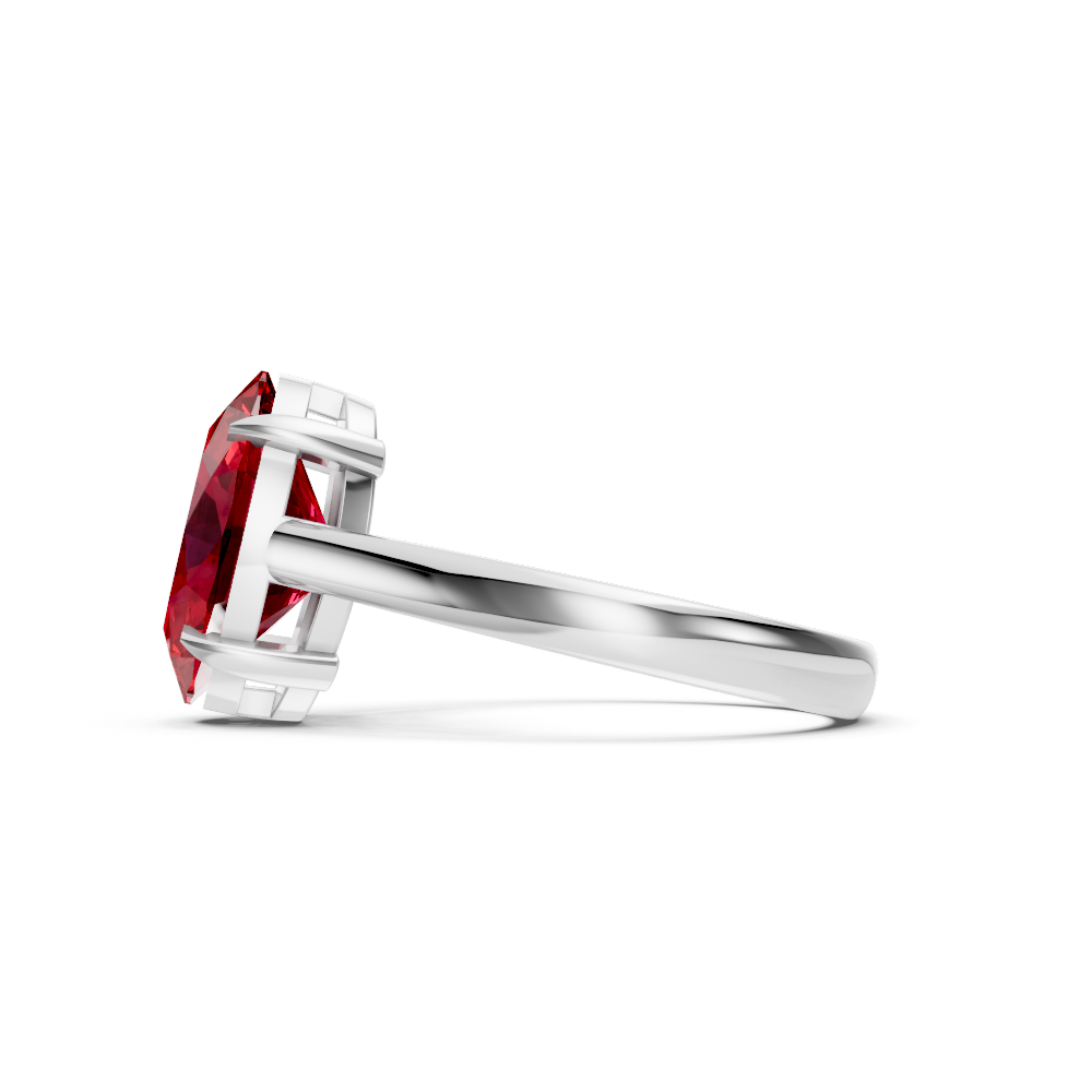 Ruby Oval Solitaire Ring