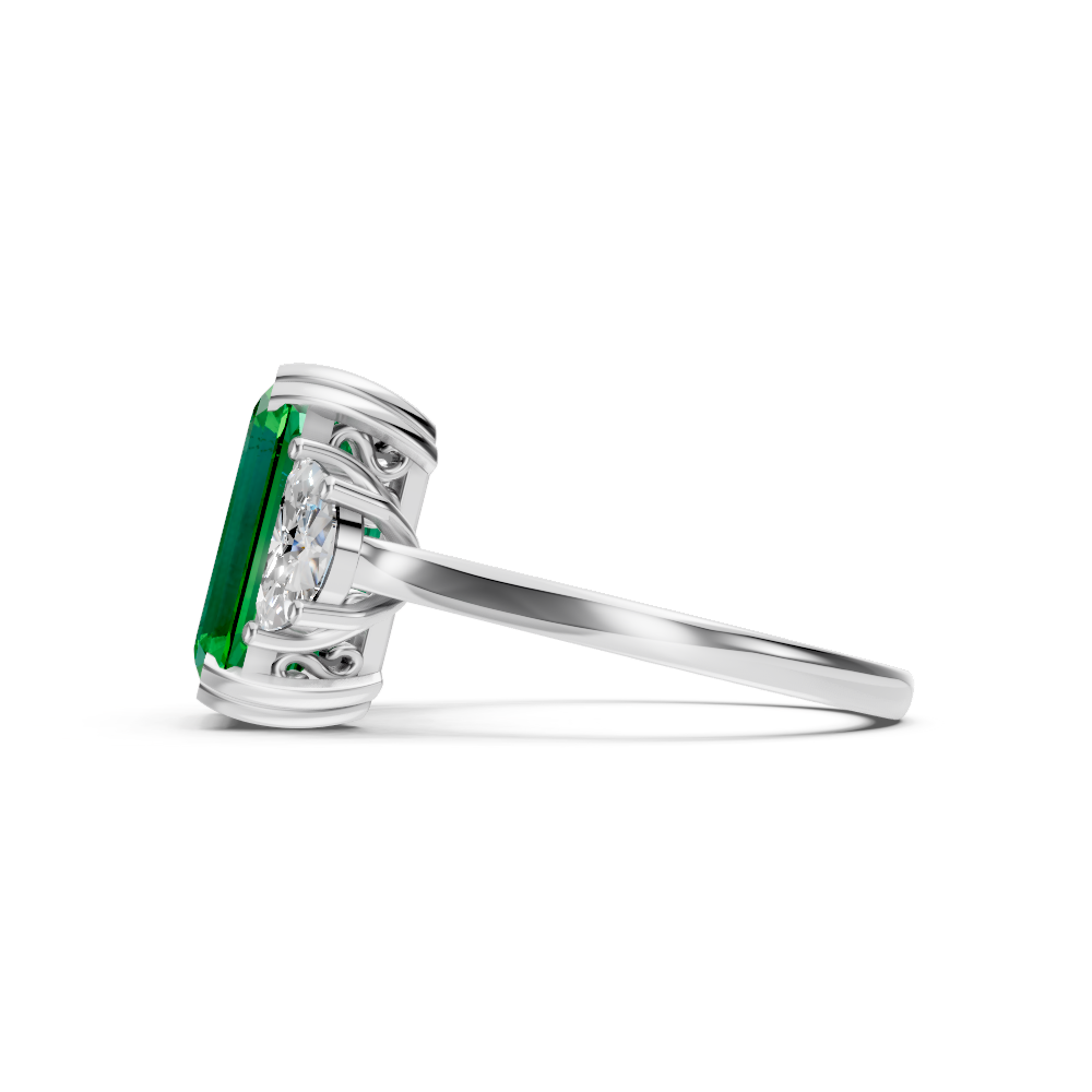 Colombian Emerald Three-Stone Ring
