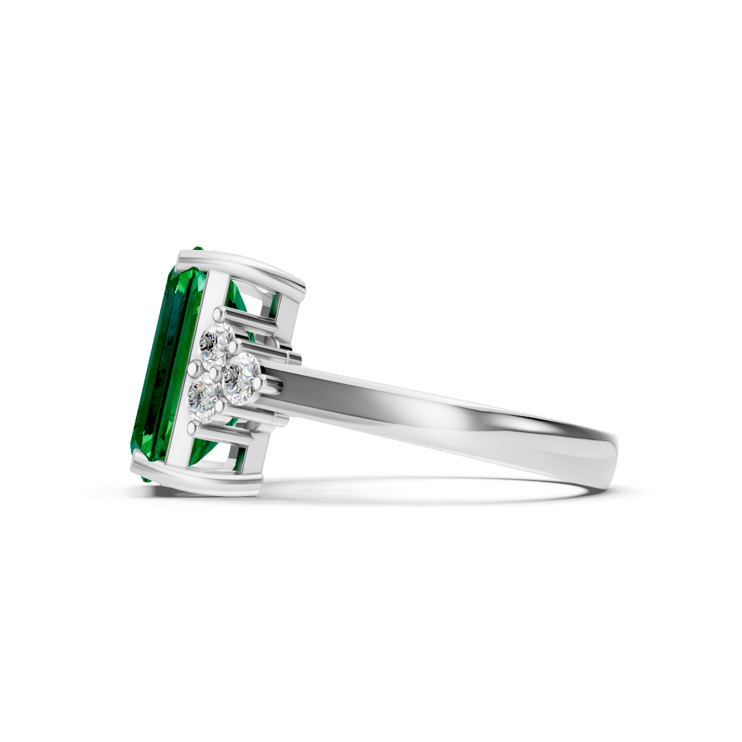 Subtle Colombian Emerald Cut Ring