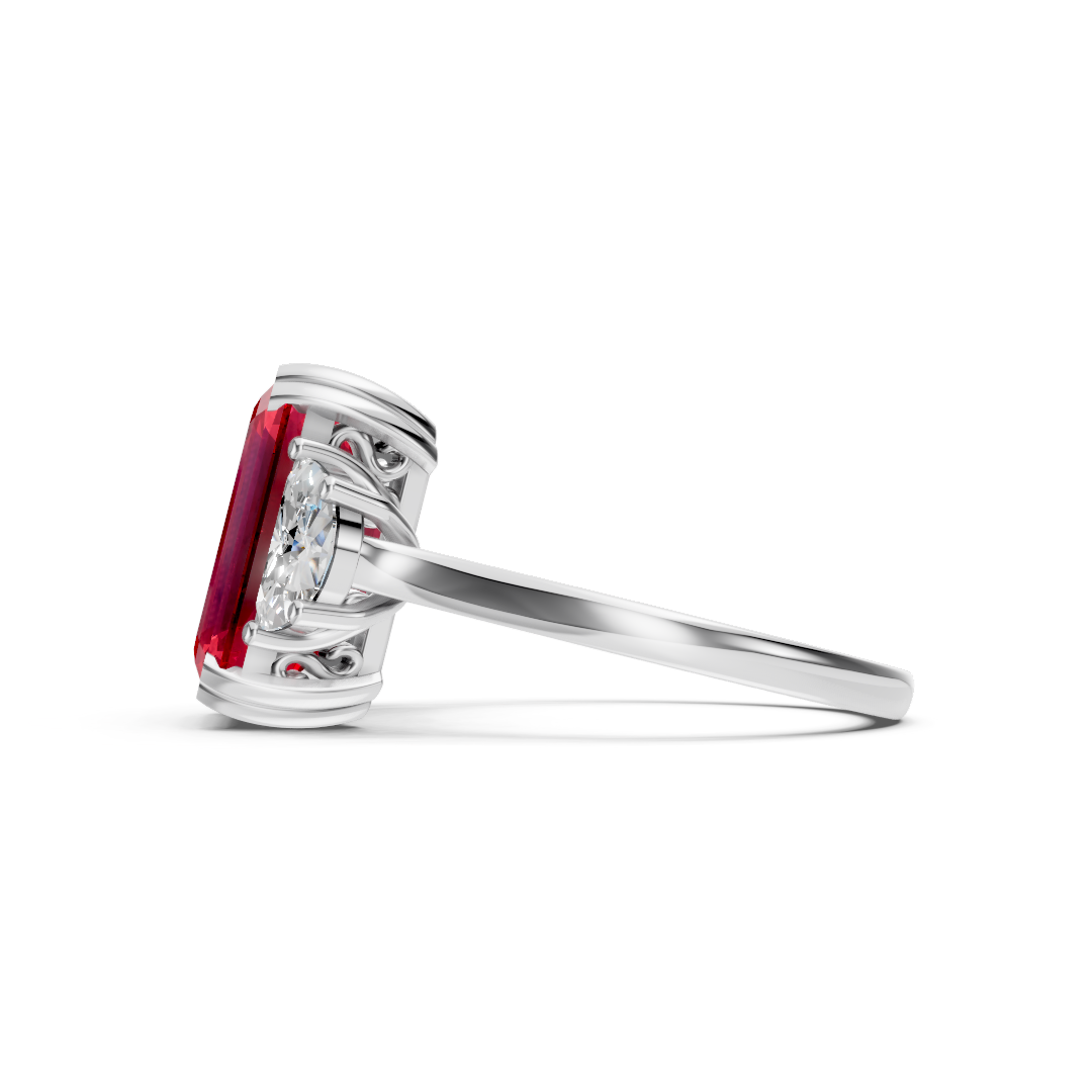 Ruby Three-Stone Ring