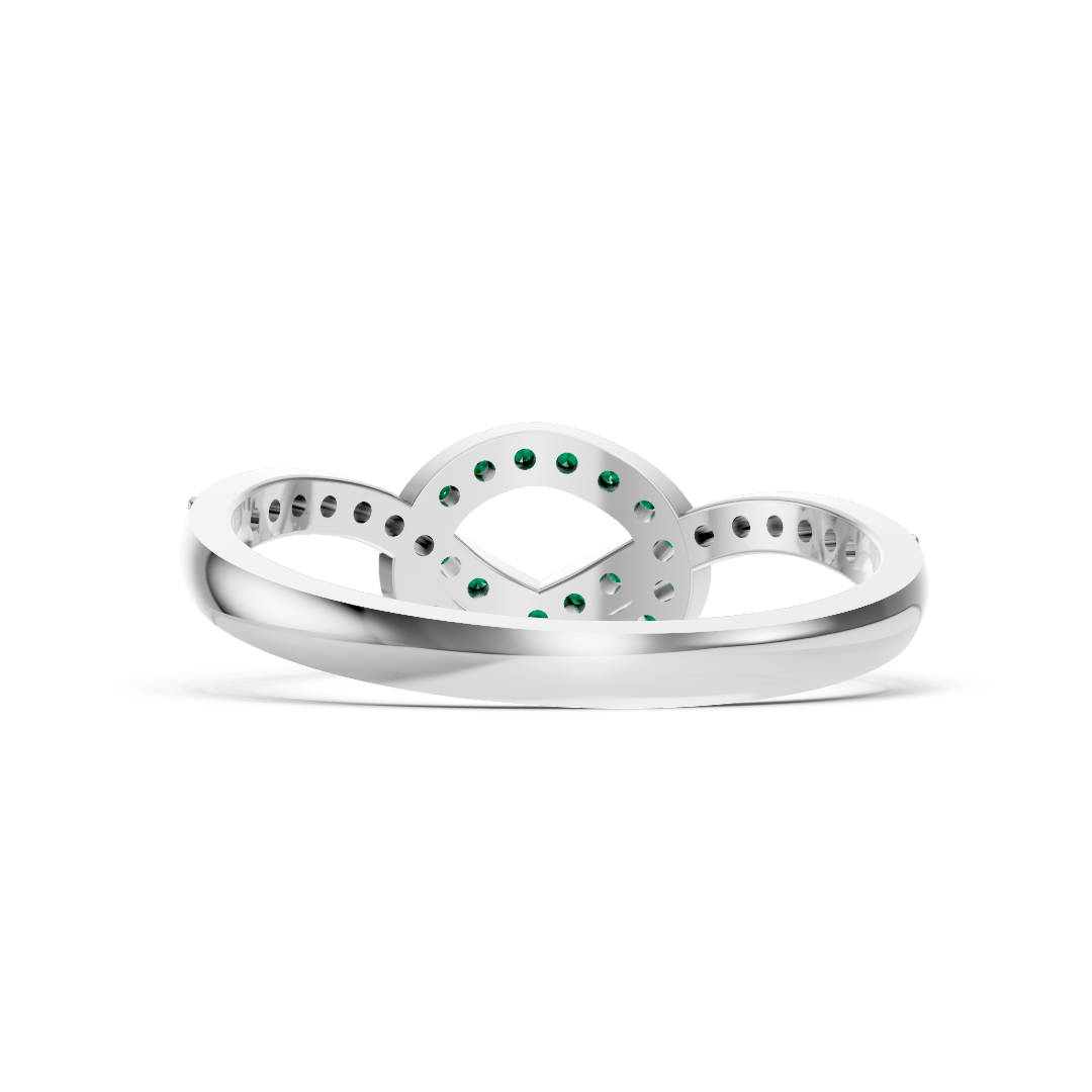 Colombian  Emerald Infinity Knot Ring