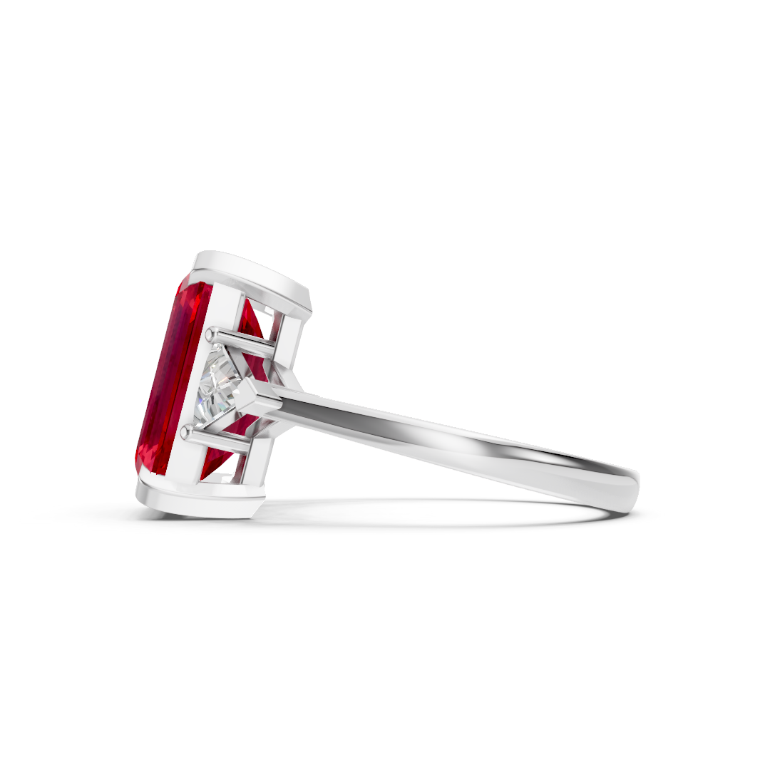 Ruby & Sapphire Three-Stone Ring