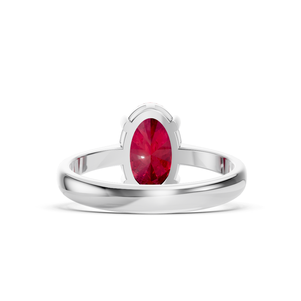 Ruby Oval Solitaire Ring