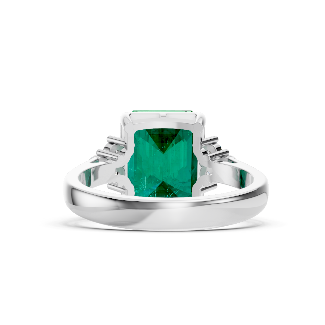 Subtle Colombian Emerald Cut Ring