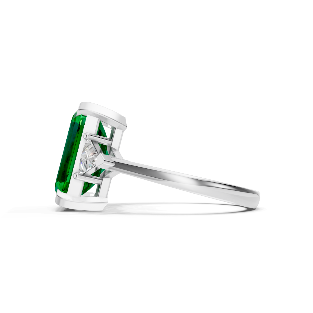 Emerald & Sapphire Three-Stone Ring