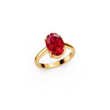 Ruby Oval Solitaire Ring