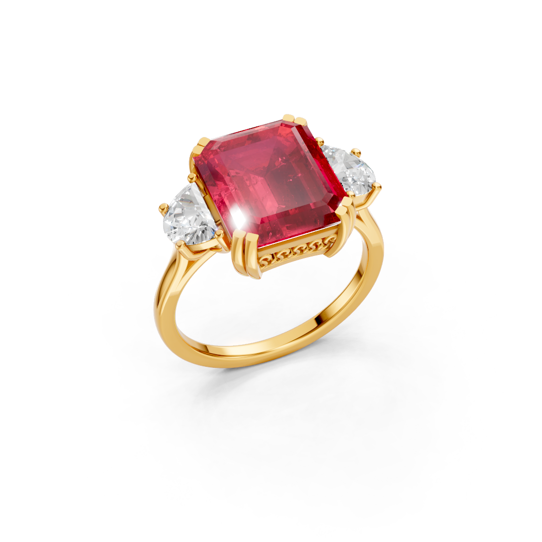 Ruby Three-Stone Ring