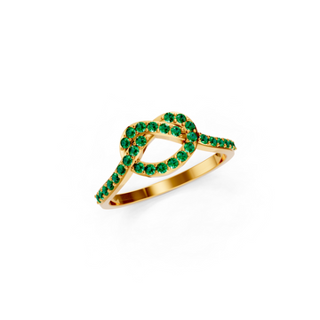 Colombian  Emerald Infinity Knot Ring