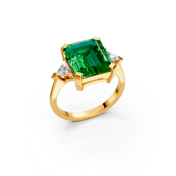 Emerald & Sapphire Three-Stone Ring