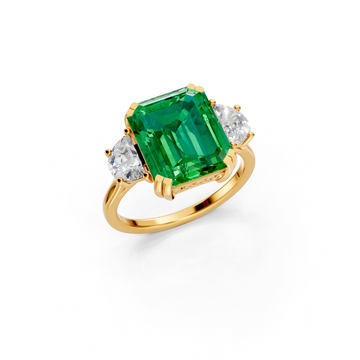 Colombian Emerald Three-Stone Ring