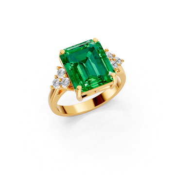 Subtle Colombian Emerald Cut Ring