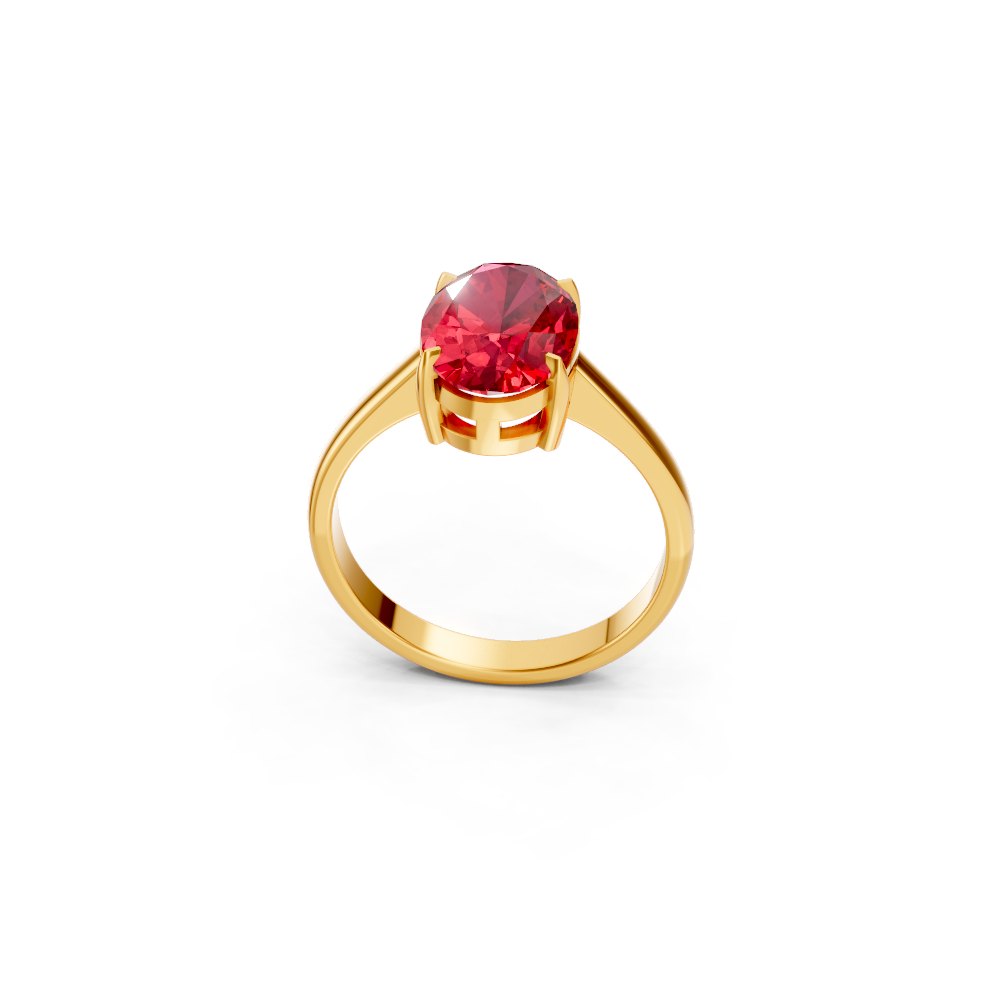 Ruby Oval Solitaire Ring